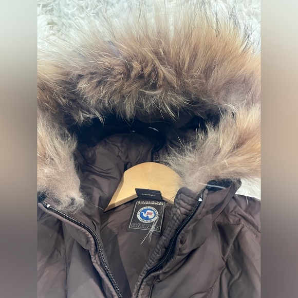 Napapijri Field Down Vest Brown Removable Fur Hood with Patches Sz S - Picture 3 of 16